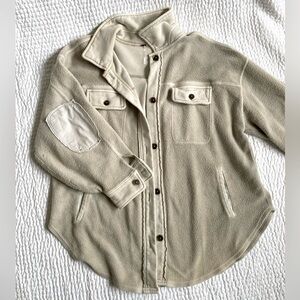 Free People oversized beige shacket